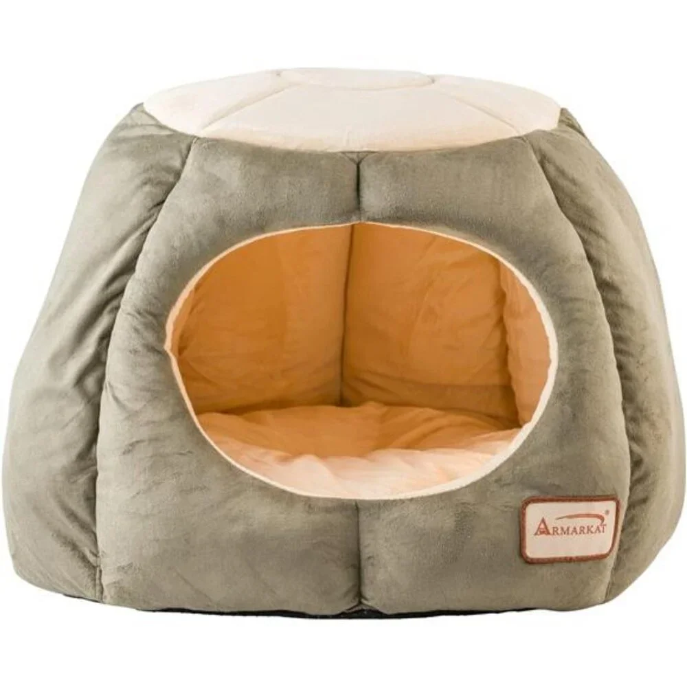 Soft Cat Bed Velvet Plush Waterproof Skid Free Extra Thick Cozy Machine Washable